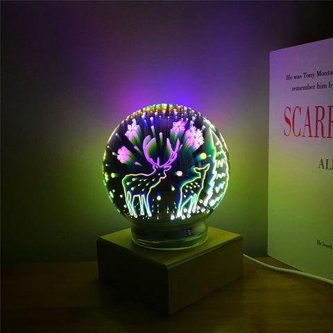 3D Magical Glass Fireworks Lamp