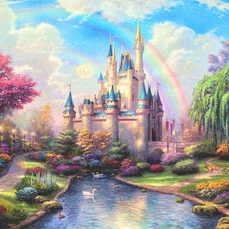 3D Castle Children's Room Wallpaper