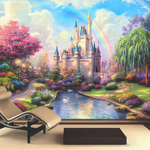 3D Castle Children's Room Wallpaper