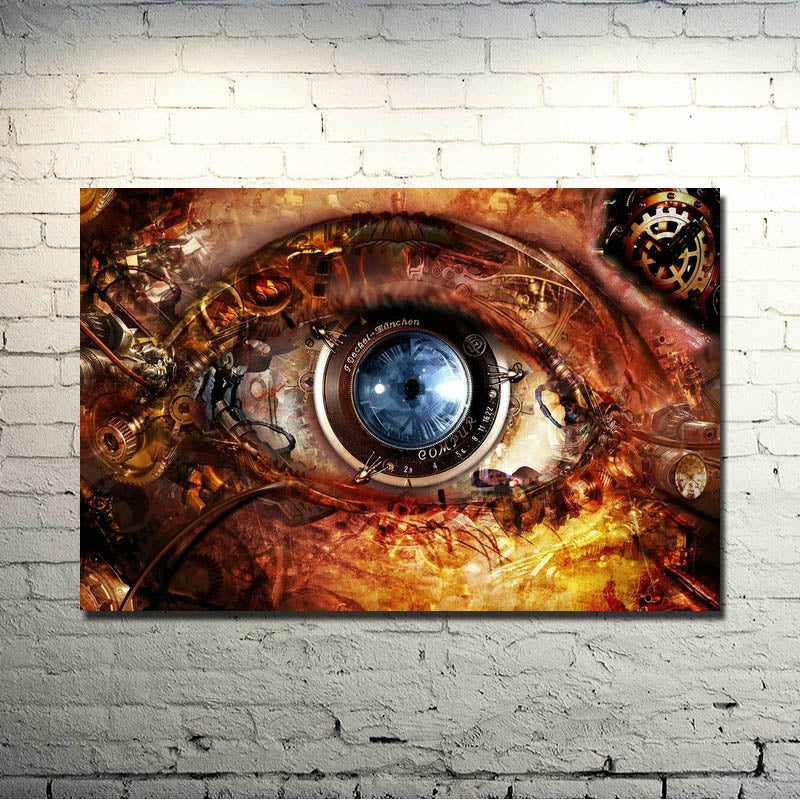 Steampunk Eye Clocks Wall poster