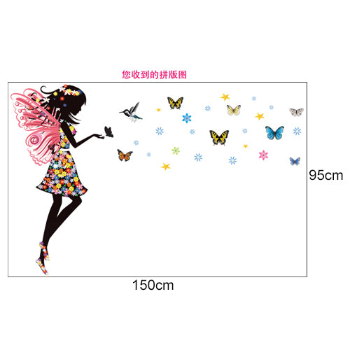Princess Fairy & Butterflies Wall Decal