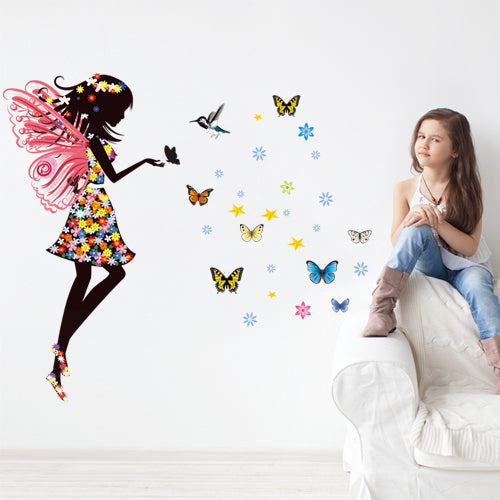 Princess Fairy & Butterflies Wall Decal