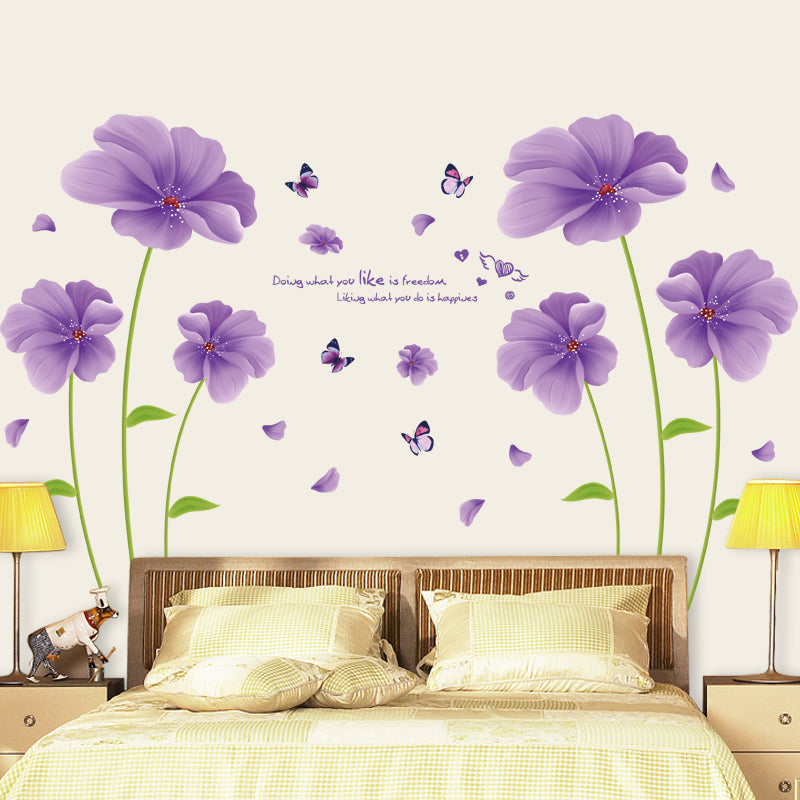 Violet & Butterflies Wall Decal