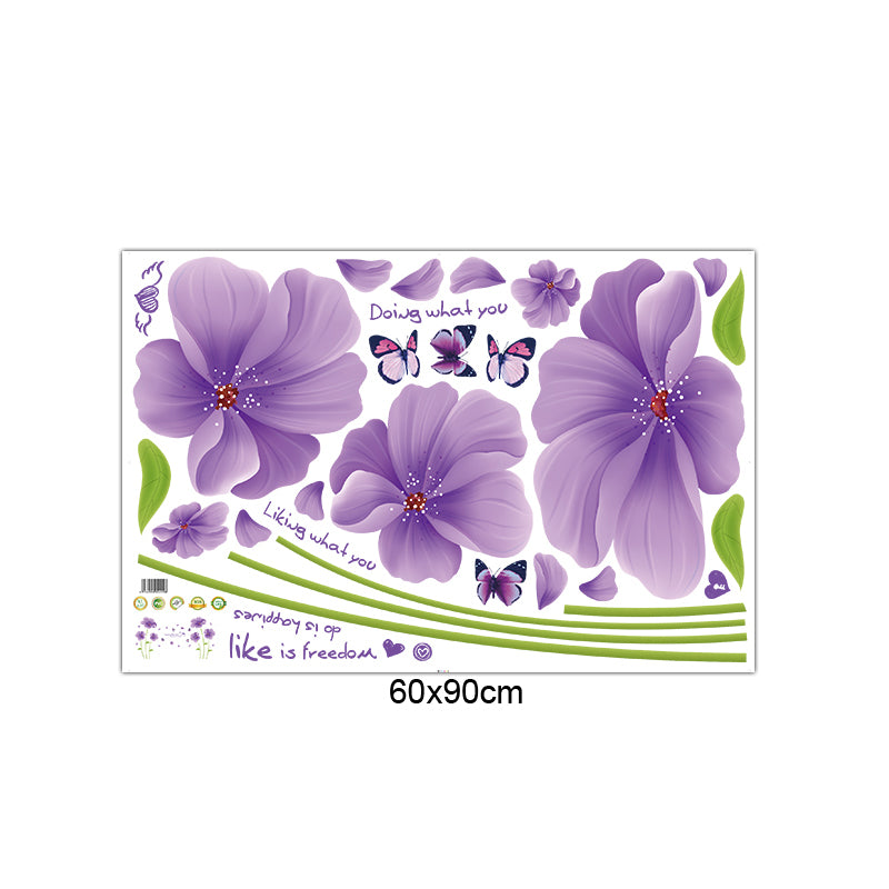 Violet & Butterflies Wall Decal