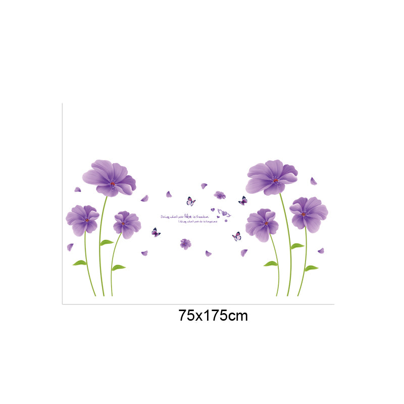 Violet & Butterflies Wall Decal