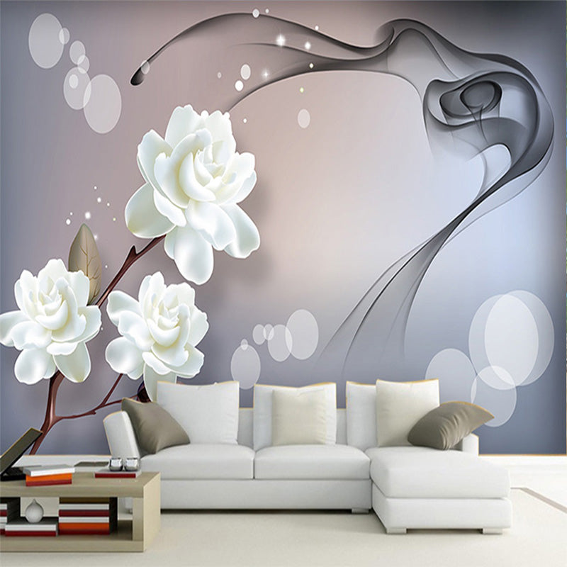 3D Smoke Flower Abstract Art Wallpaper