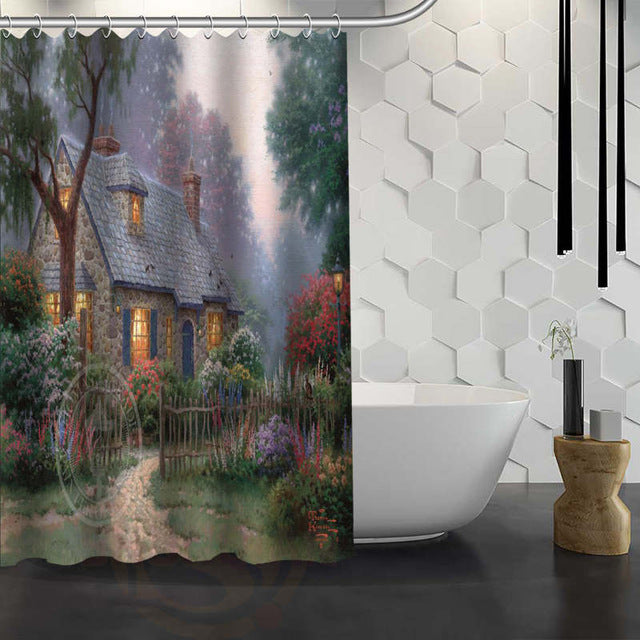 Romantic Mushroom Print Shower Curtain