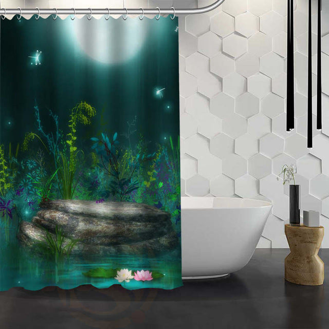 Romantic Mushroom Print Shower Curtain