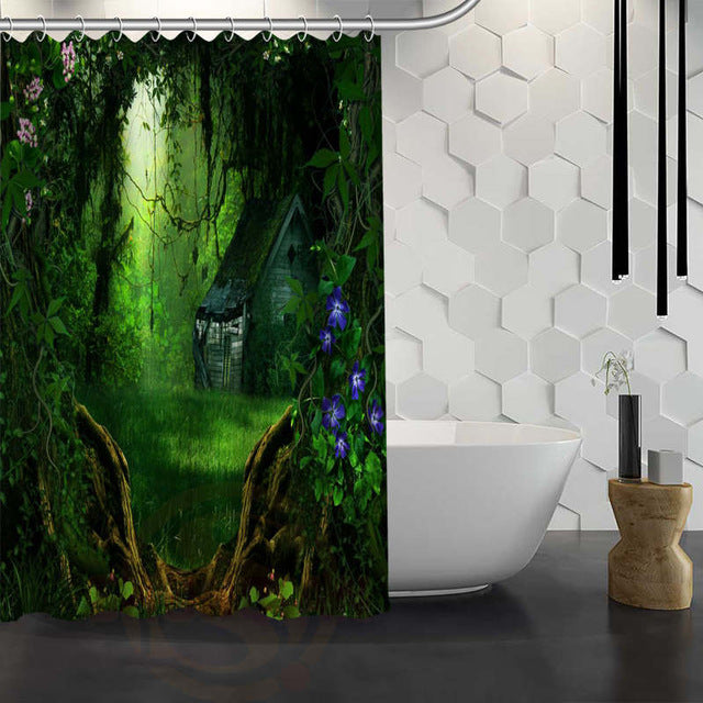 Romantic Mushroom Print Shower Curtain