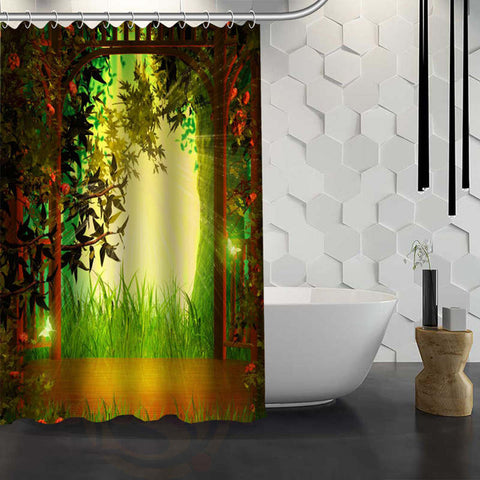 Romantic Mushroom Print Shower Curtain