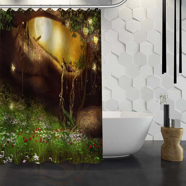 Romantic Mushroom Print Shower Curtain