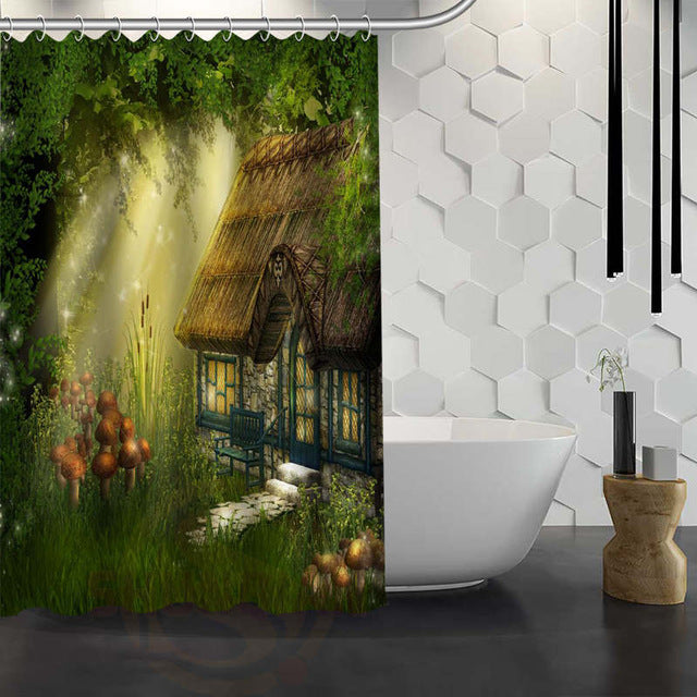 Romantic Mushroom Print Shower Curtain